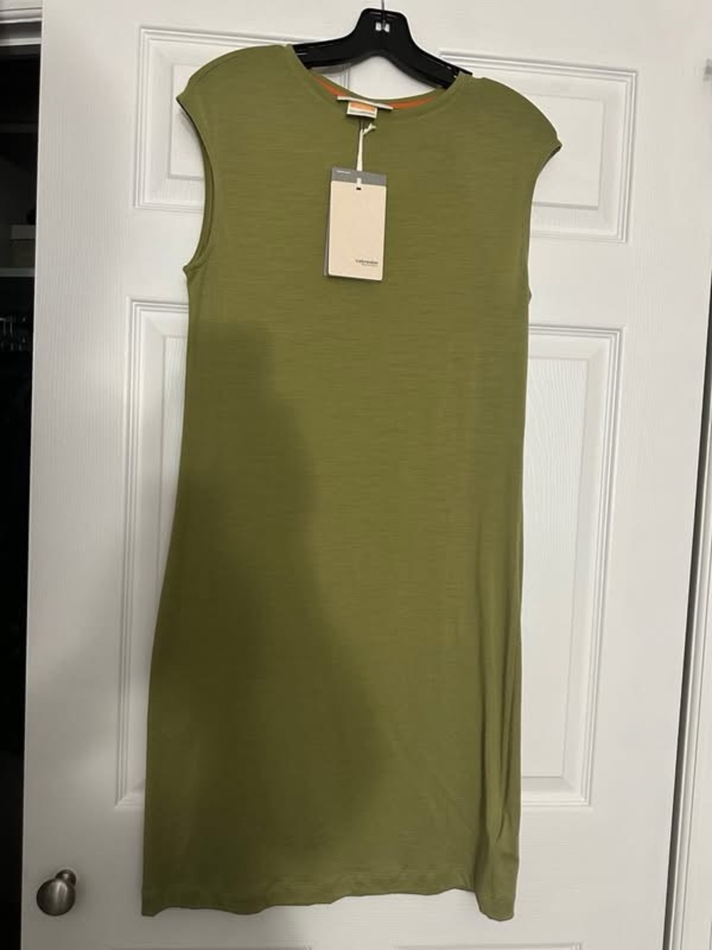 ICEBREAKER SMALL Granary Sleeveless Dress 100% Merino Wool - NEW NWT Olive Green